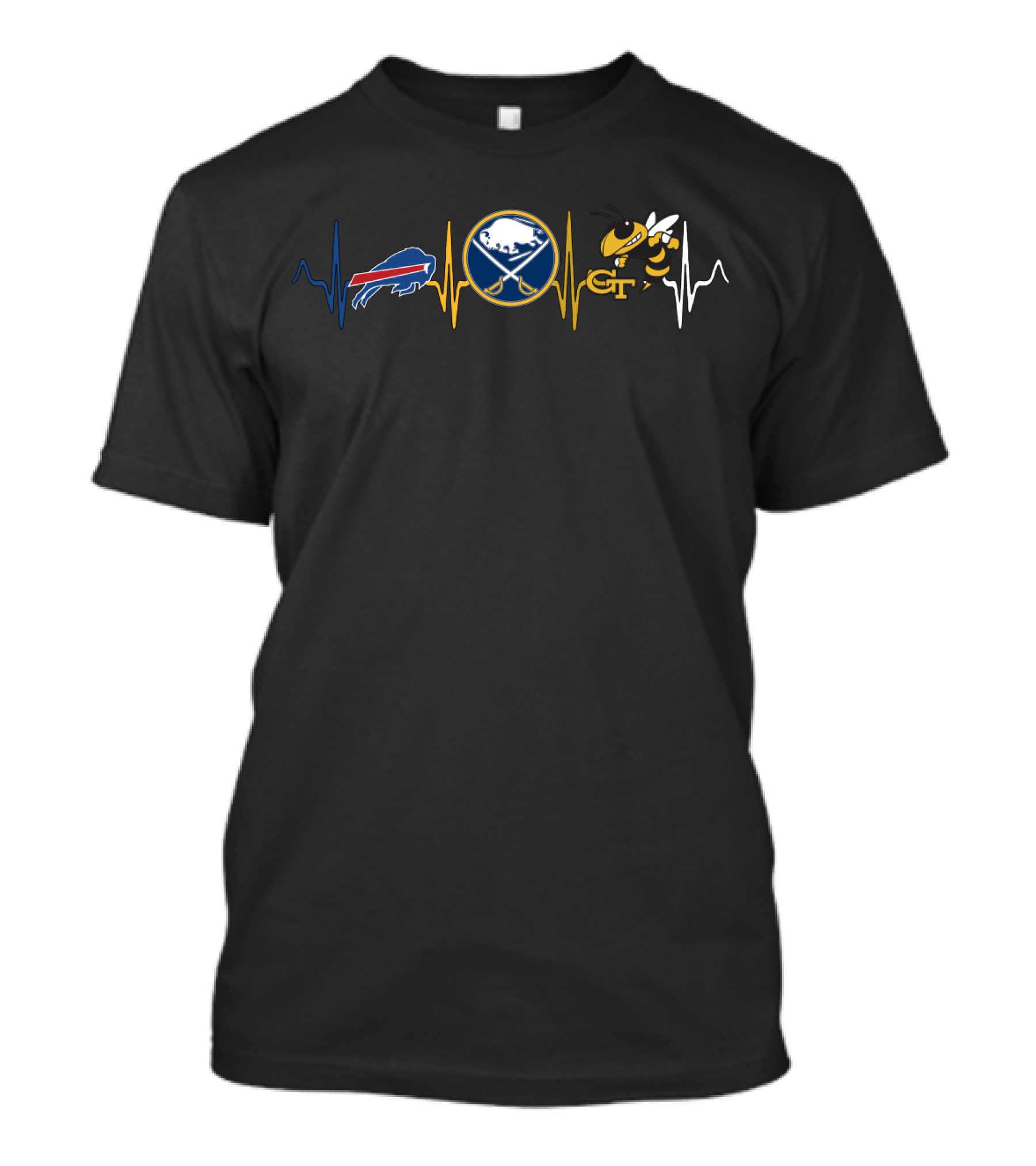 Buffalo Bills And Sabres Love With Georgia Tech Yellow Jackets T-Shirt