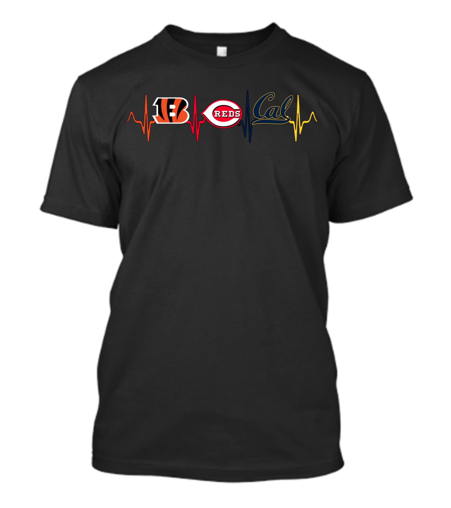 Love Bengals Reds Cal Heartbeat T-Shirt
