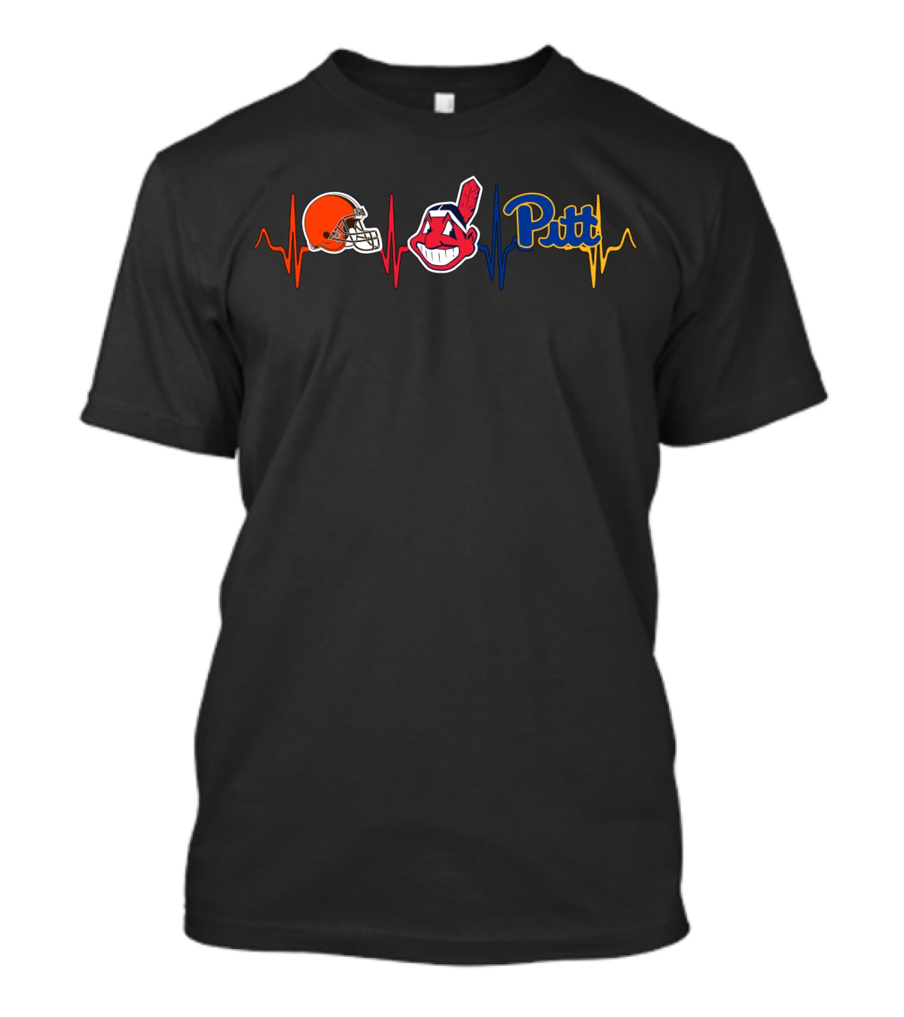 Cleveland Browns Indians Pitt Heartbeat T-Shirt
