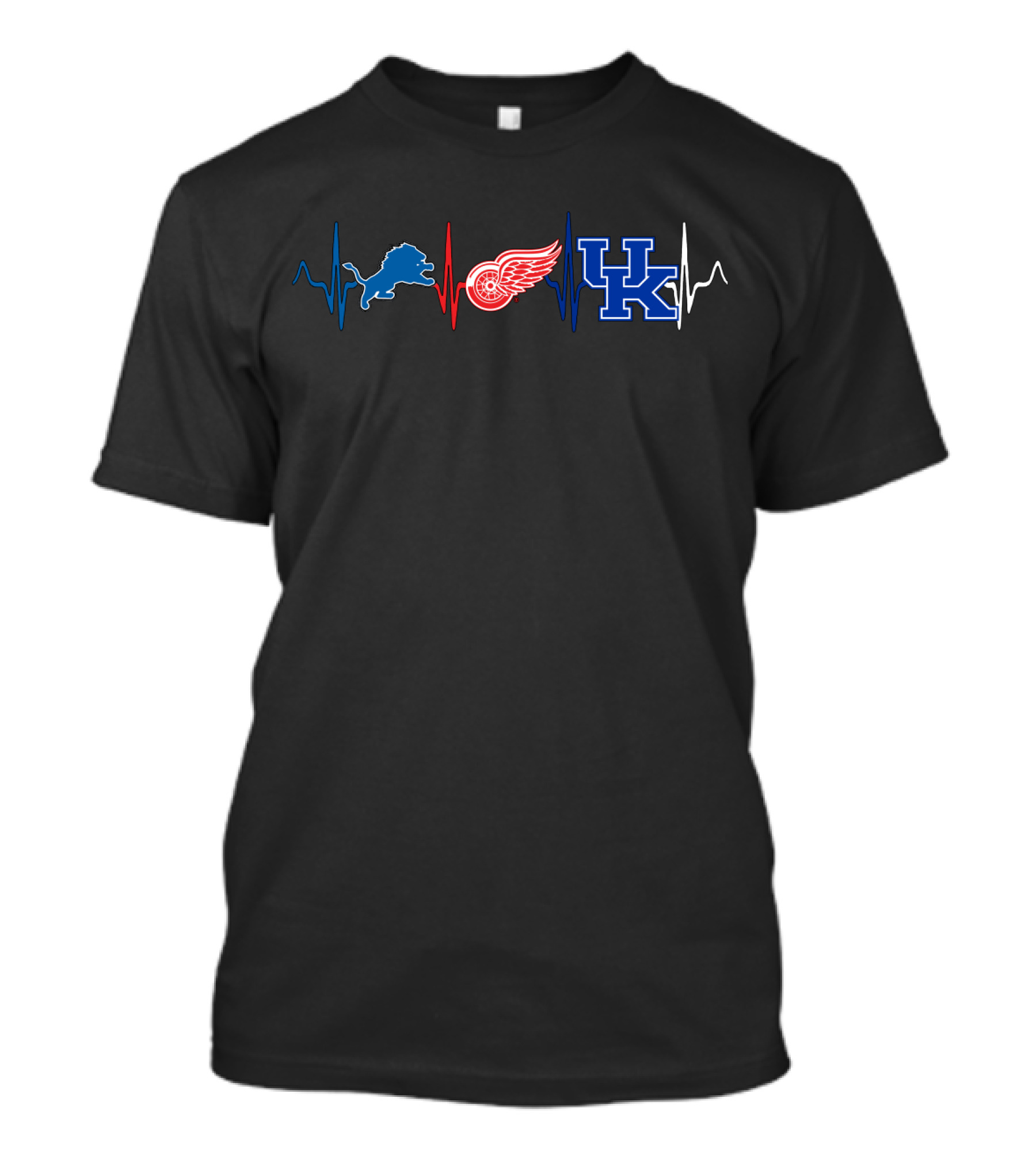 Love Lions Detroit Wings Kentucky Heartbeat T-Shirt