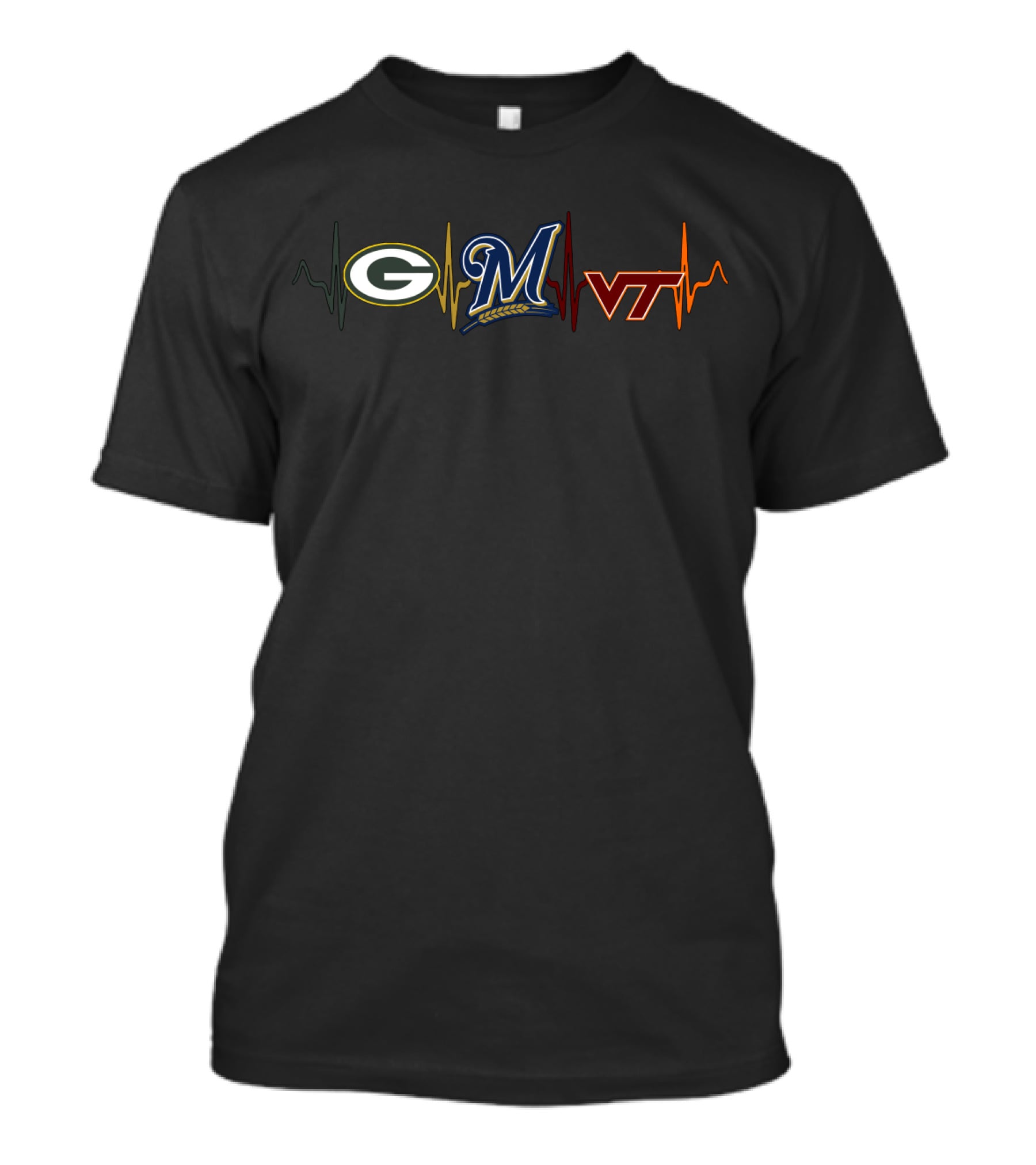 Love Packers Brewers Vth Heartbeat T-Shirt