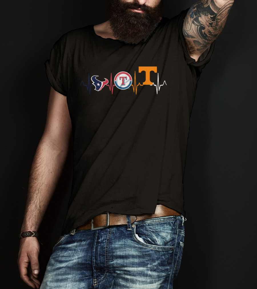 Texans Heartbeat Rangers Texas T-Shirt
