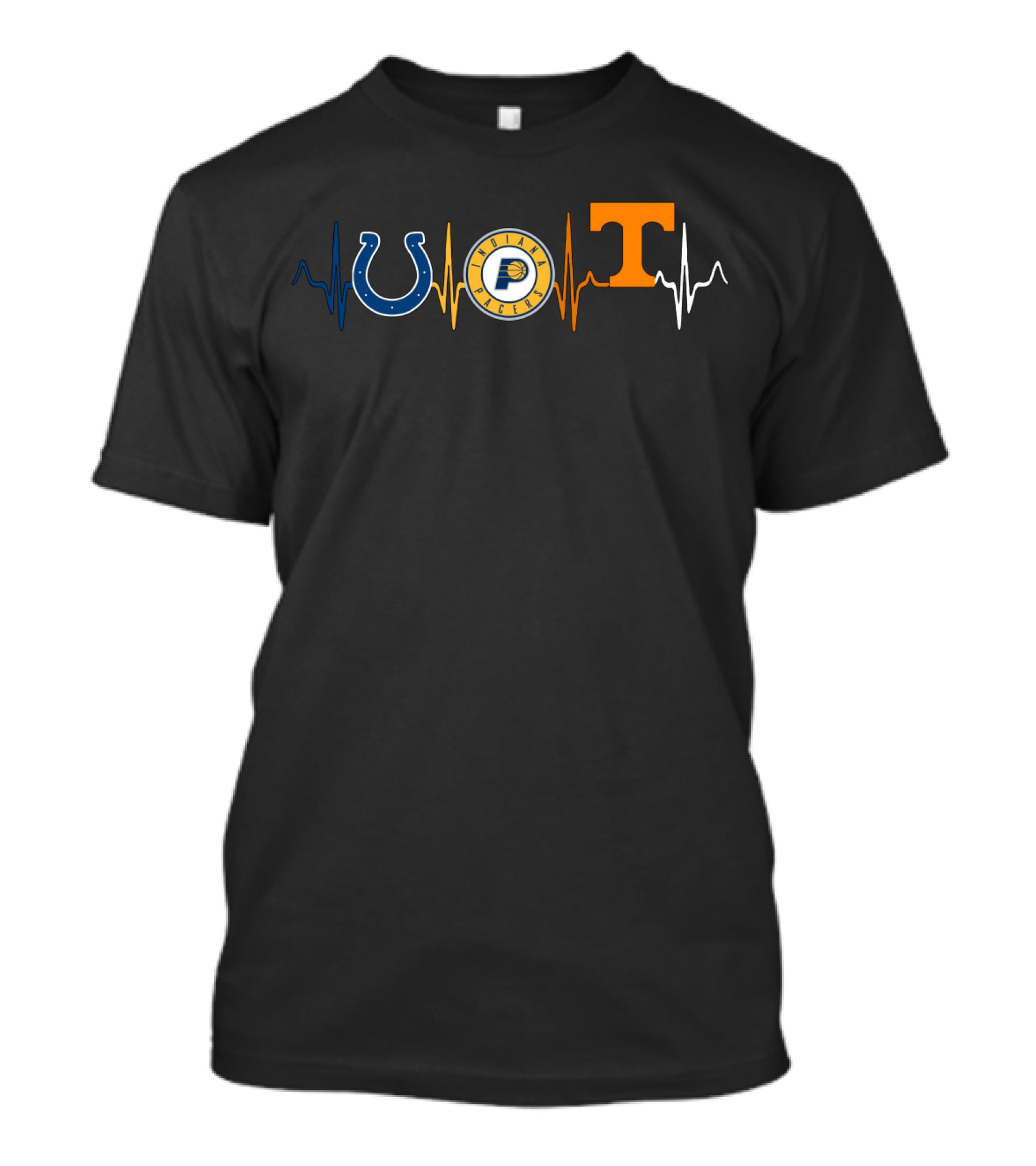 Colts Horseshoe Pacers Basketball Tennessee Volunteers Heartbeat T-Shirt
