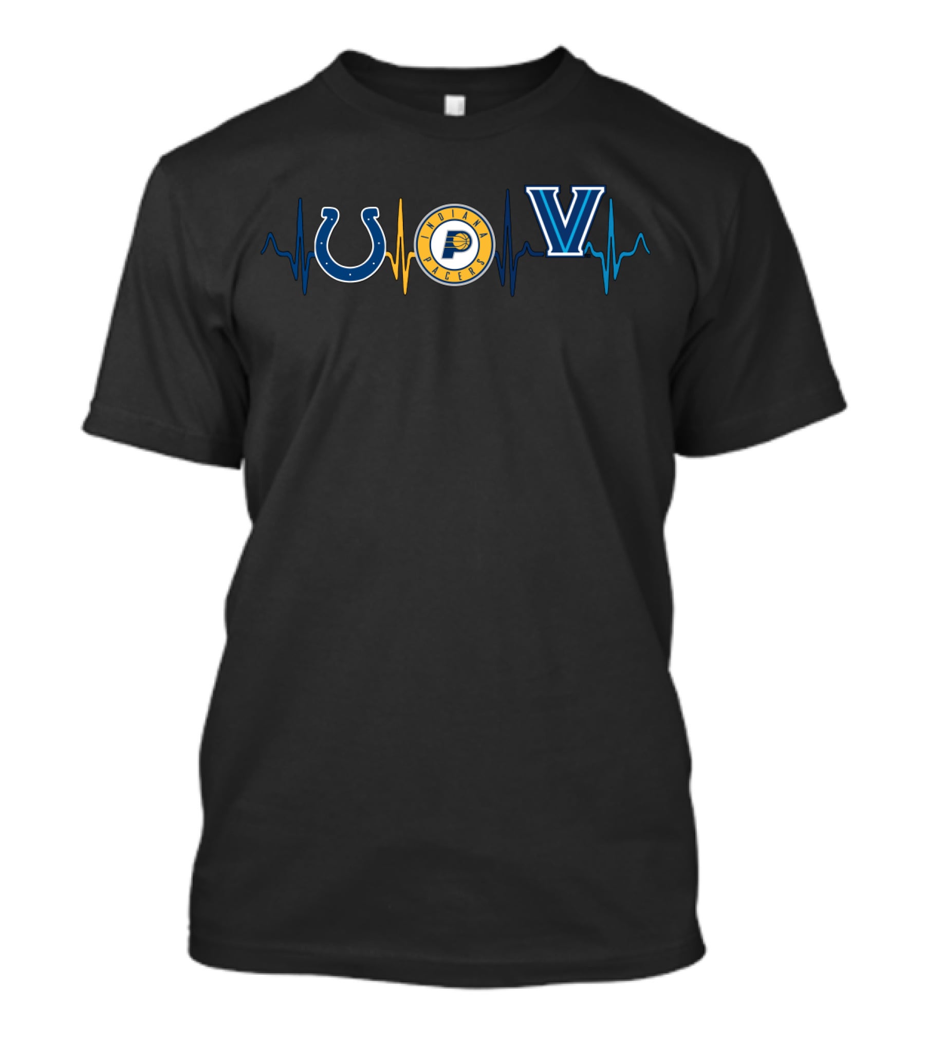 Colts Heartbeat Pacers Villanova Pulse T-Shirt