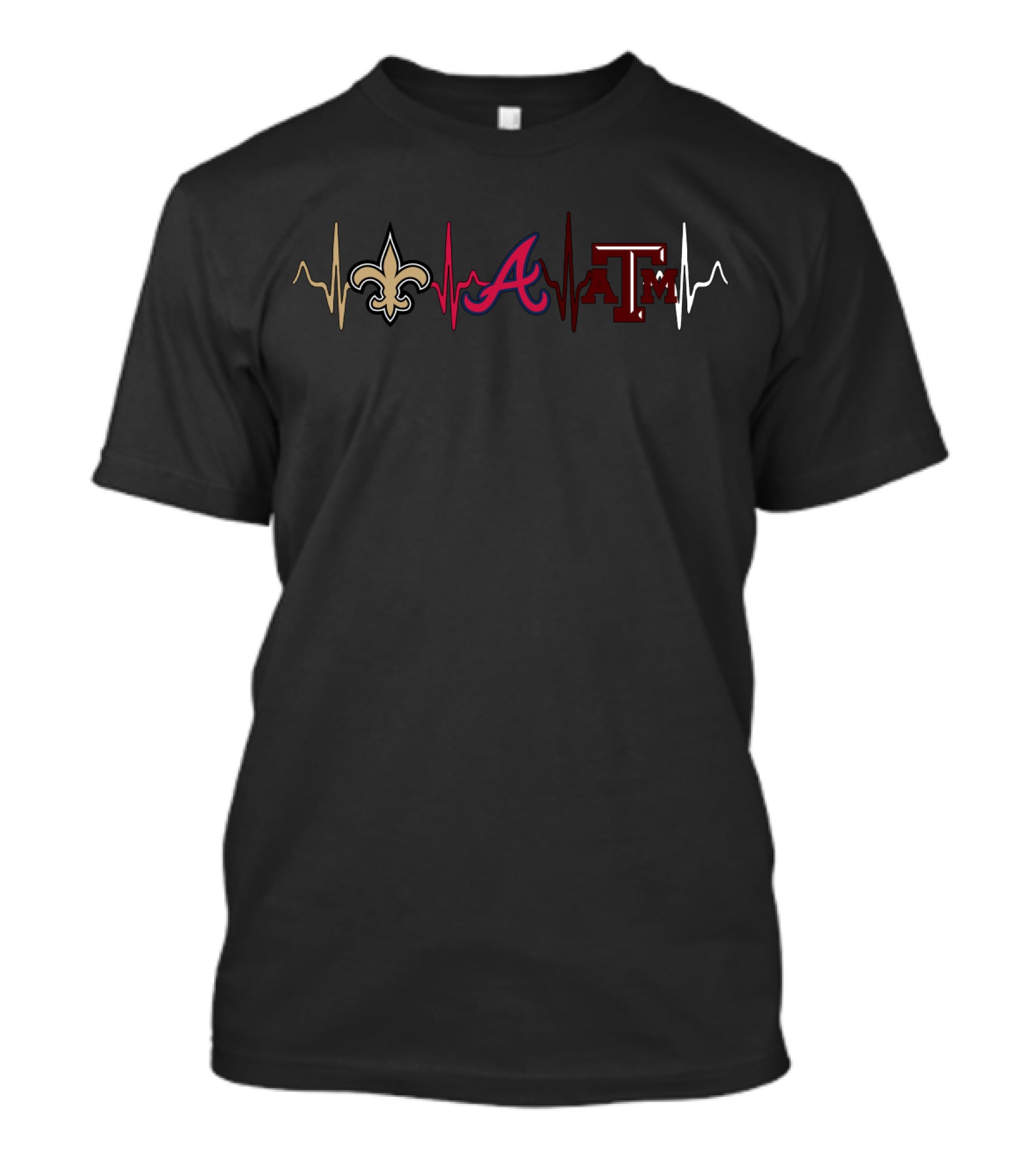 Love Saints Braves Taa Heartbeat Icons T-Shirt