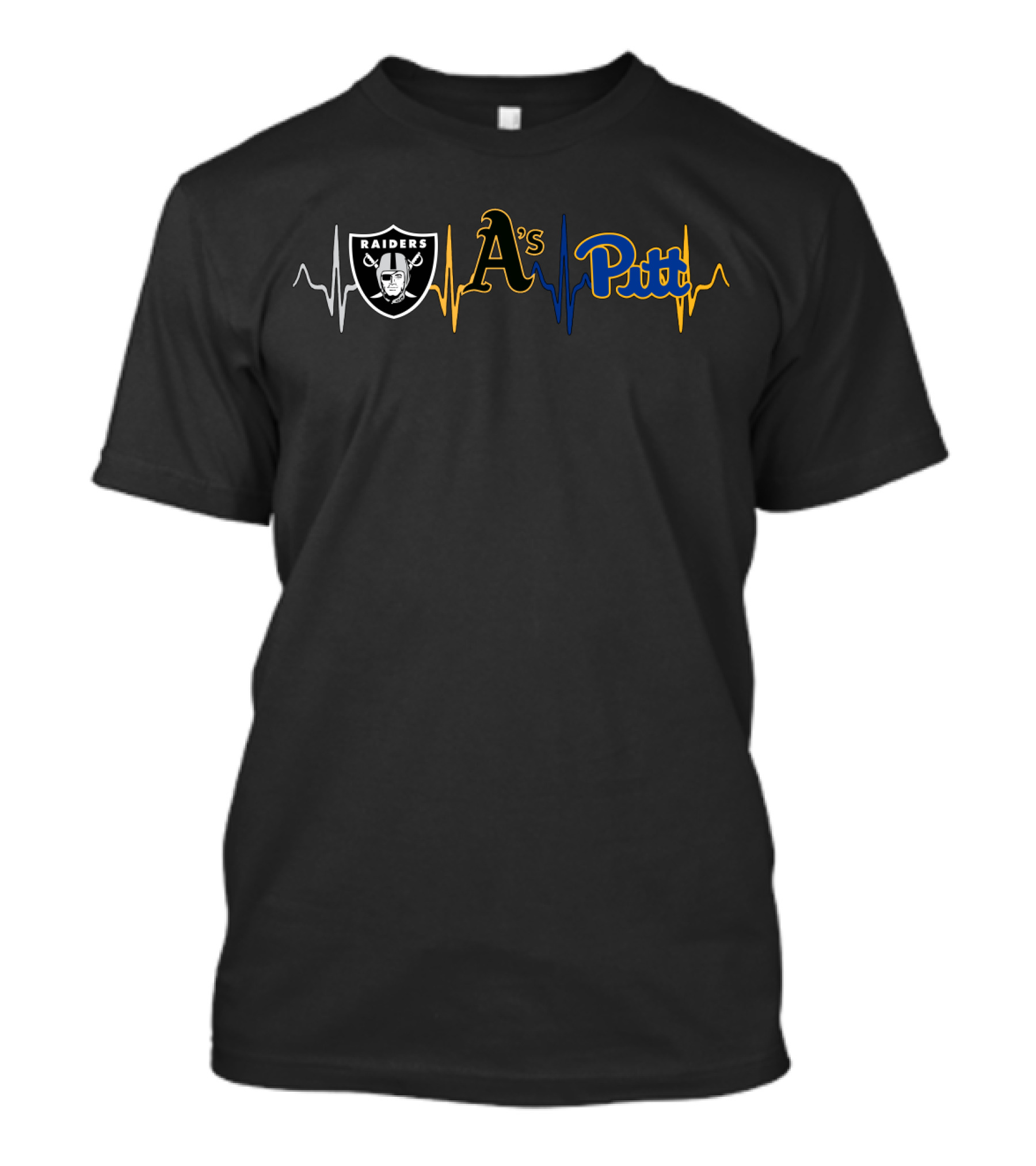 Raiders Athletics Pittsburgh Heartbeat Raiders A's Pitt T-Shirt