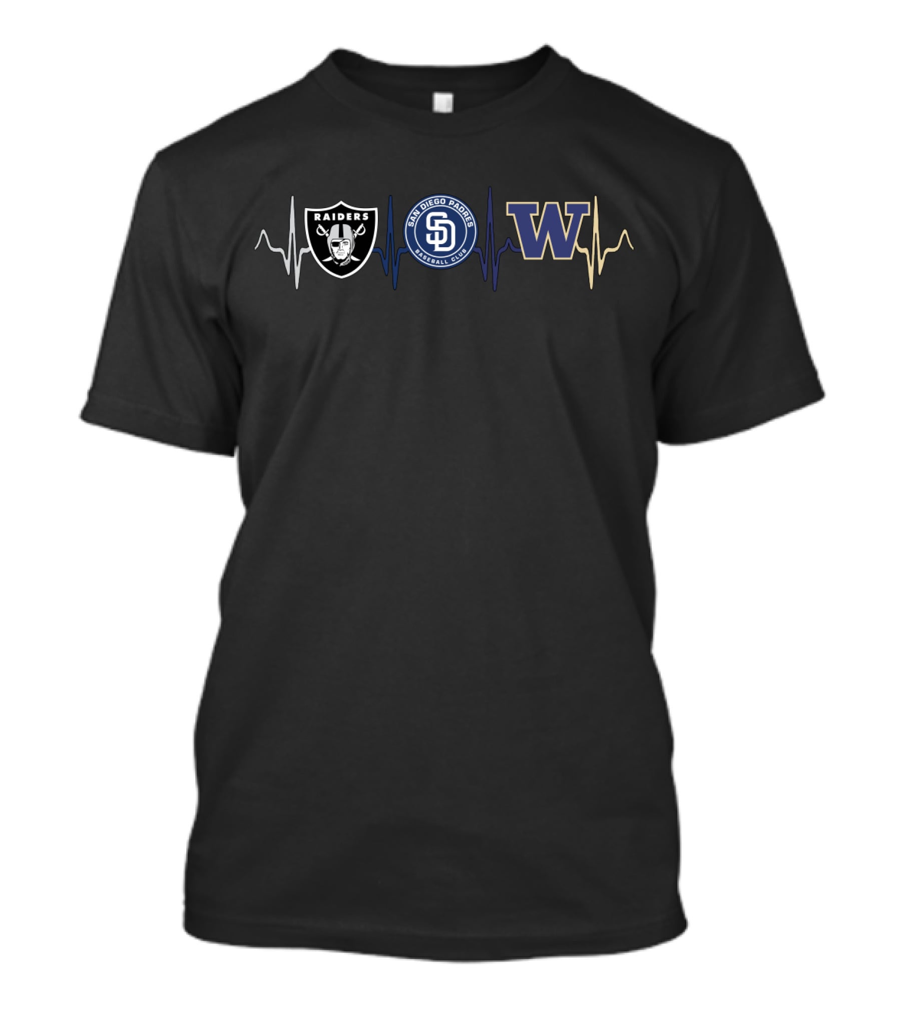 Raiders Padres Washington Heartbeat T-Shirt
