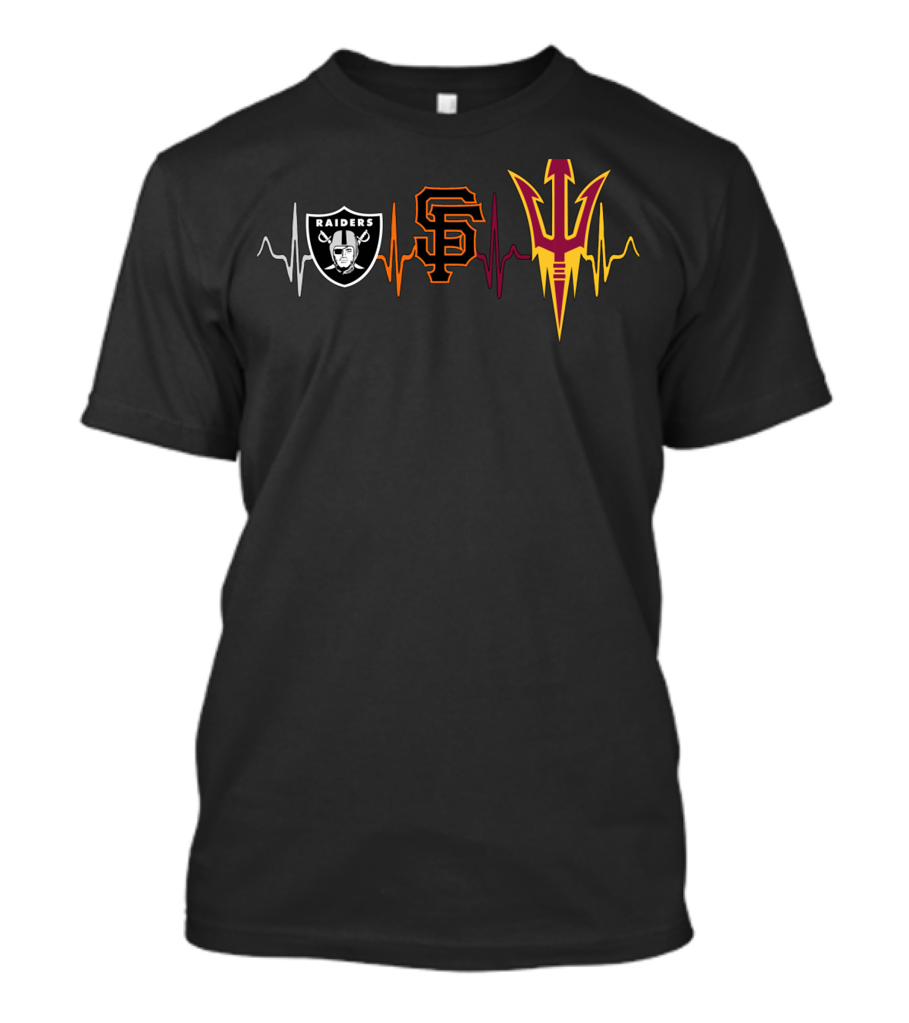 Raiders Giants Asu Heartbeat T-Shirt