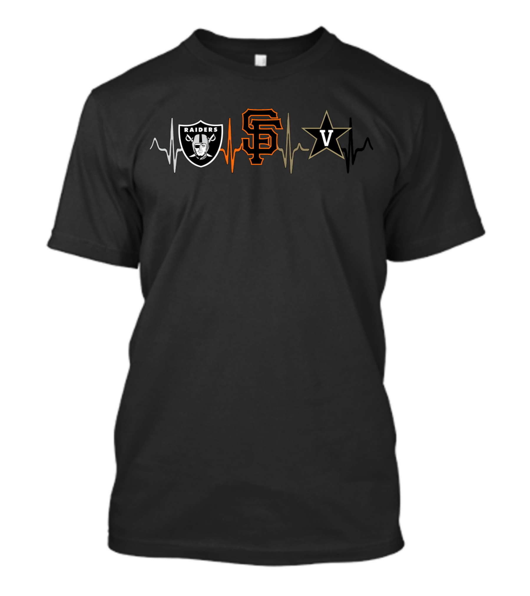 Raiders Giants Vanderbilt Heartbeat T-Shirt