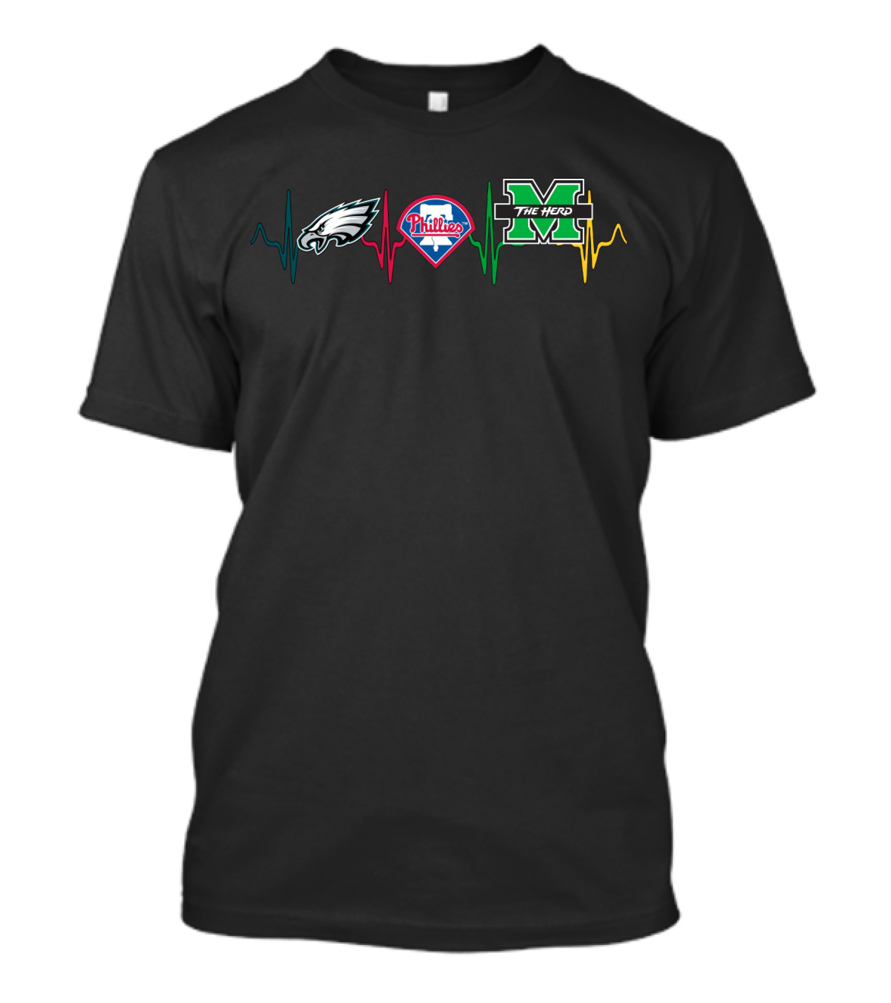 Eagles Phillies The Herd Mth Heartbeat T-Shirt