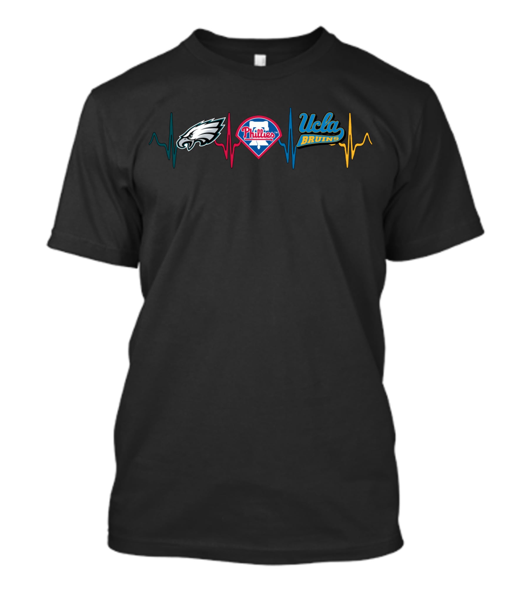 Eagles Phillies Ucla Bruins Heartbeat T-Shirt