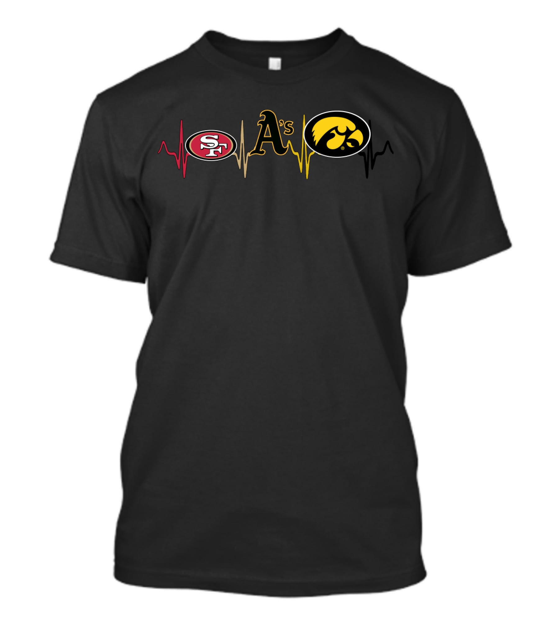 49ers Athletics Ihawkeyes Heartbeat T-Shirt