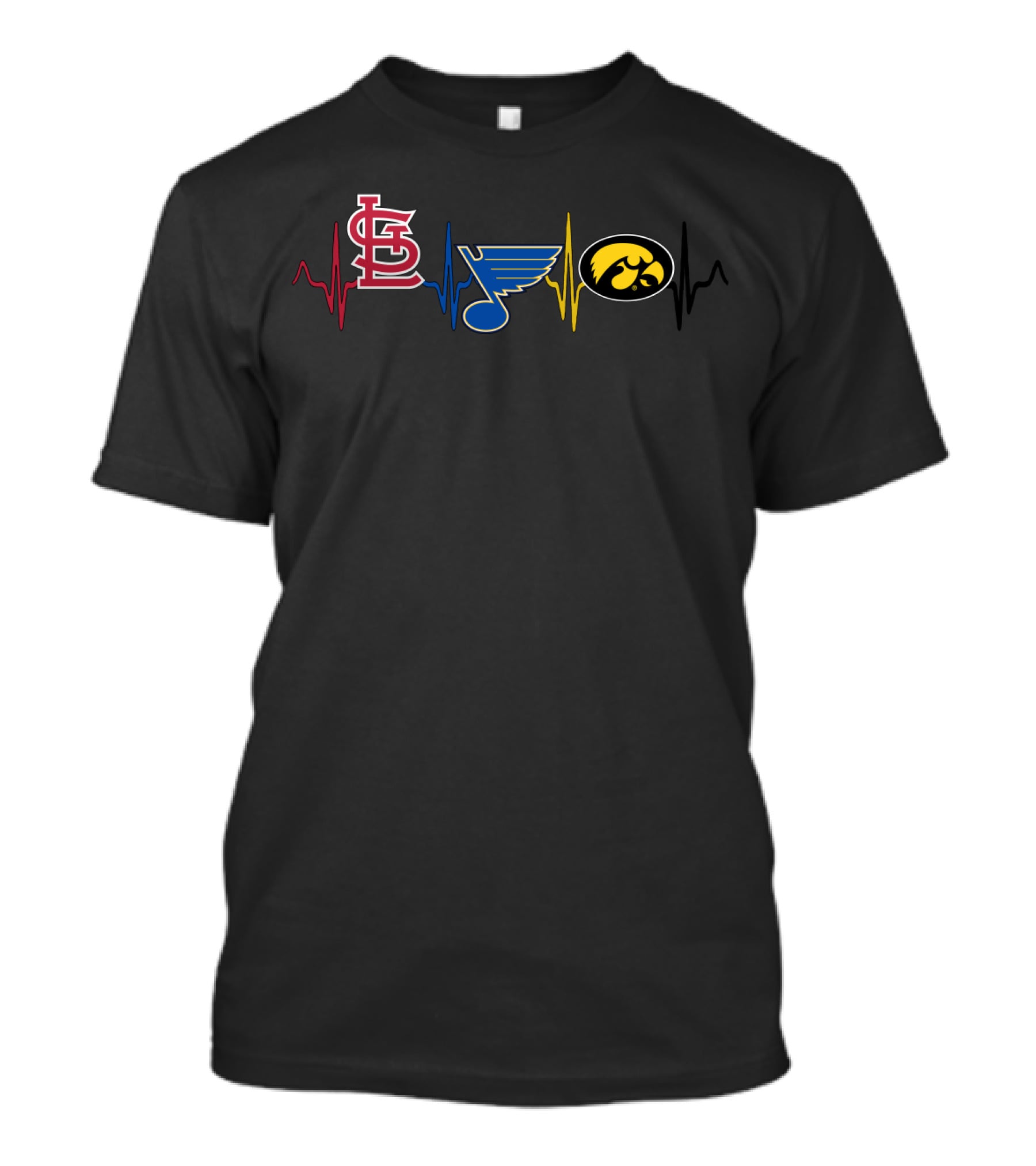 Love Stcardinals Blues Ihawkeyes Heartbeat T-Shirt
