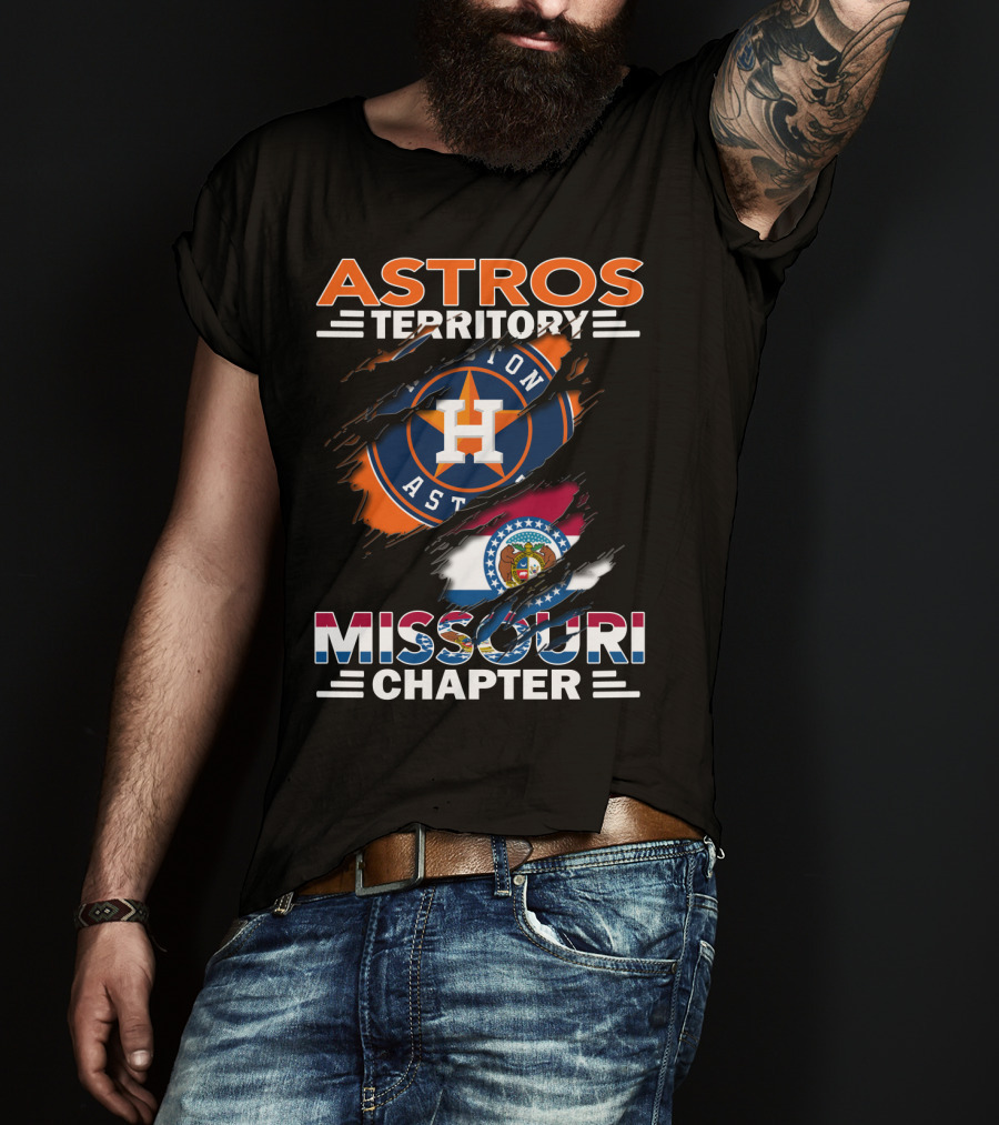 Astros Territory Missouri Chapter Houston Logo State Flag T-Shirt