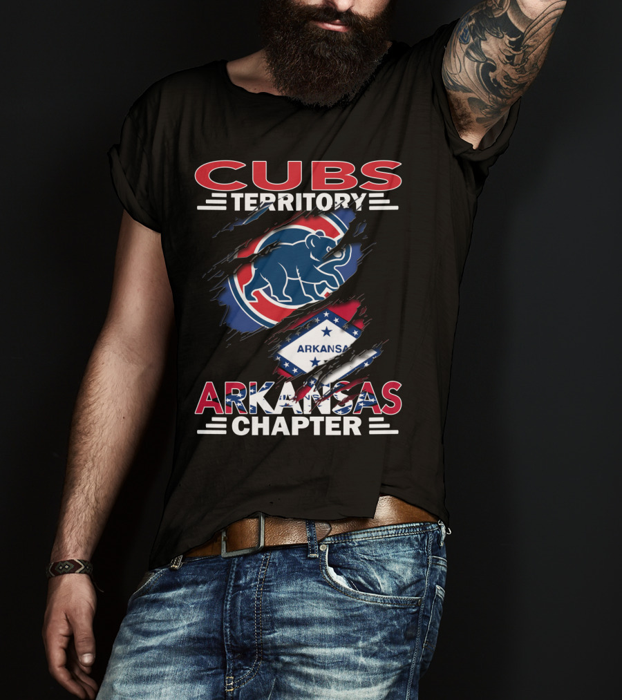 Cubs Territory Arkansas Chapter Logo With Bear And Flag Elements T-Shirt