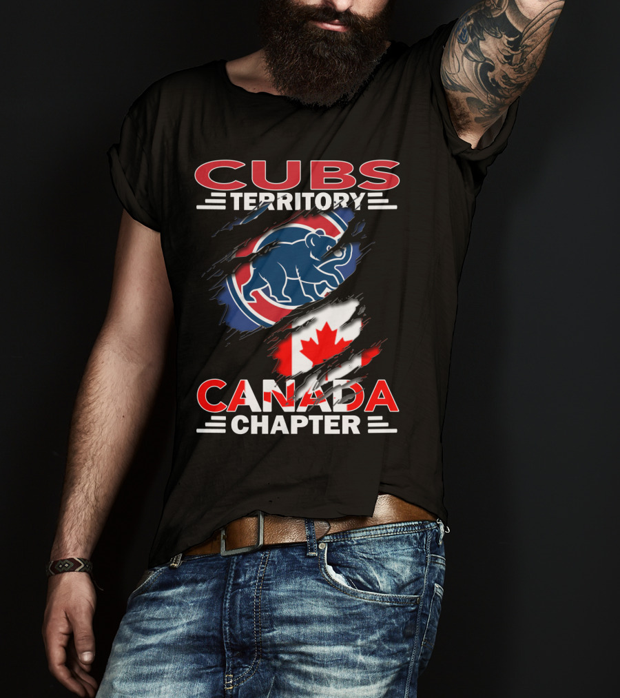Cubs Territory Canada Chapter Toronto Blue Bear Maple Leaf Emblem T-Shirt