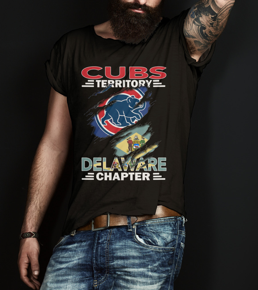 Cubs Territory Delaware Chapter Flag Design Rip Style Iconic T-Shirt