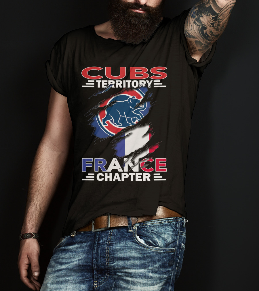 Cubs Territory France Chapter Logo With French Flag And Cubs Emblem T-Shirt
