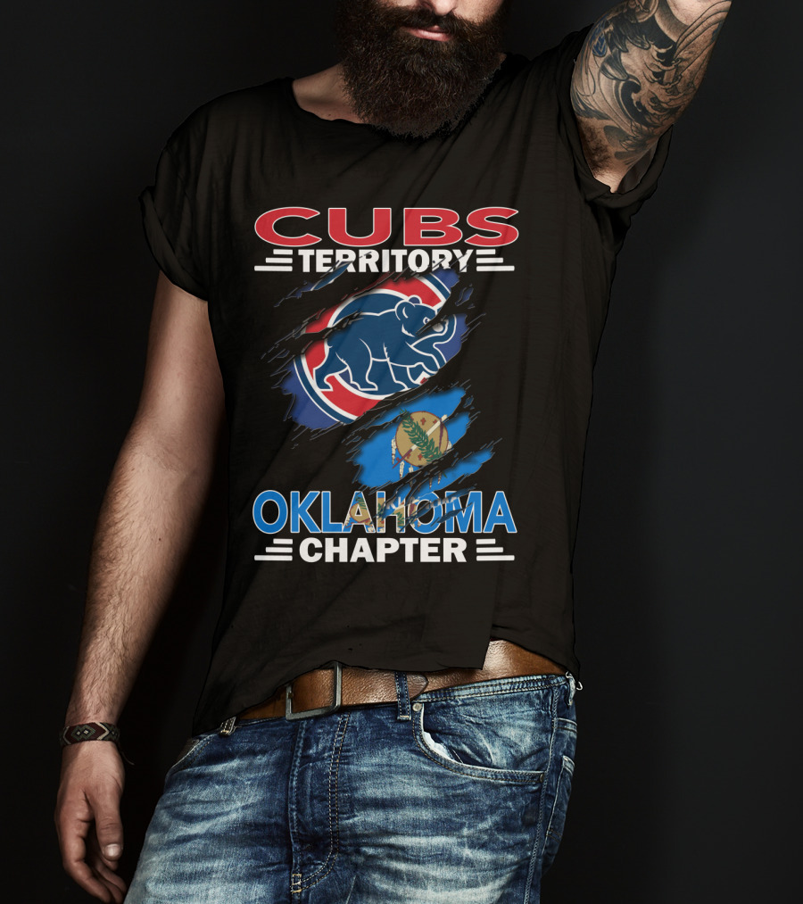 Cubs Territory Oklahoma Chapter Cubs Logo Oklahoma Flag T-Shirt