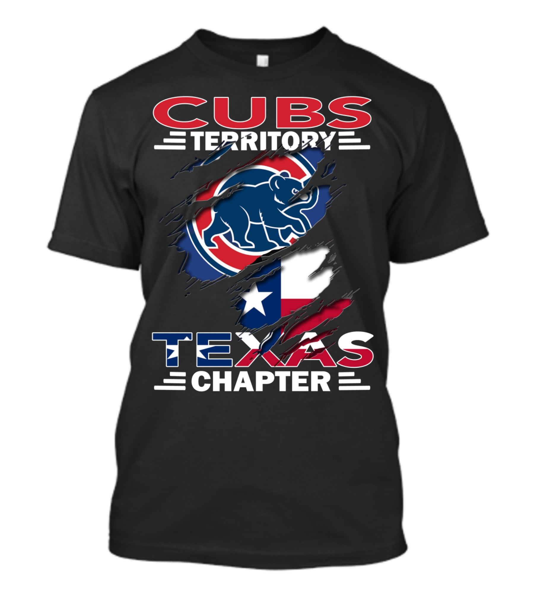 Cubs Territory Texas Chapter Flag And Logo Claw Marks T-Shirt