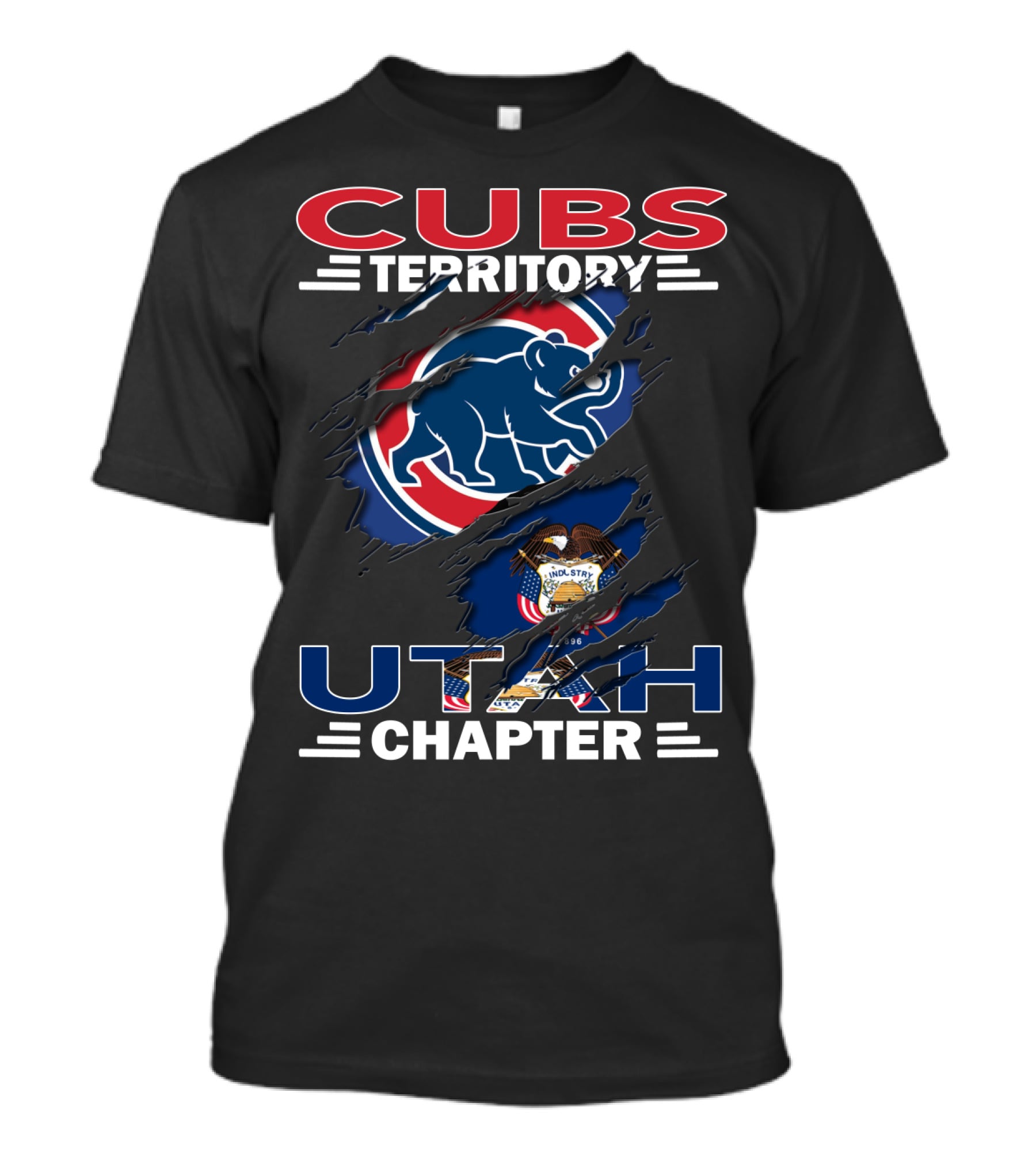 Cubs Territory Utah Chapter Bears And State Flag T-Shirt