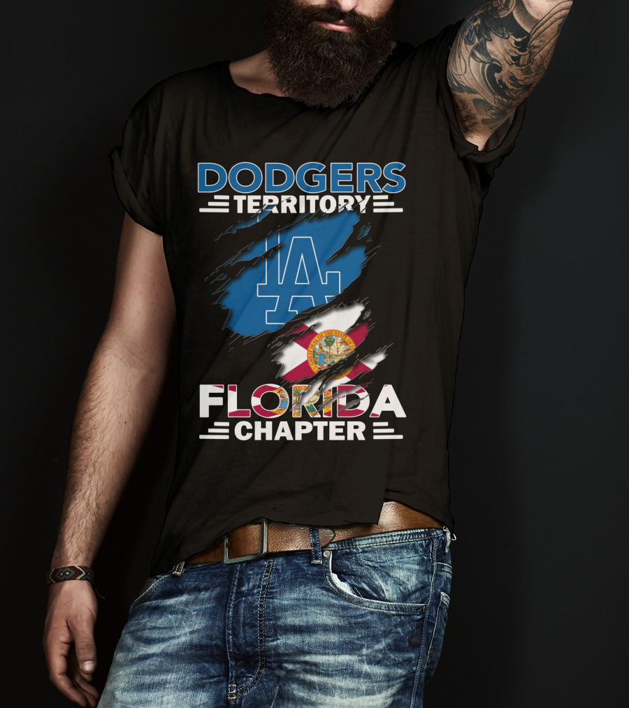 Dodgers Territory Florida Chapter LA Logo And Florida Flag T-Shirt