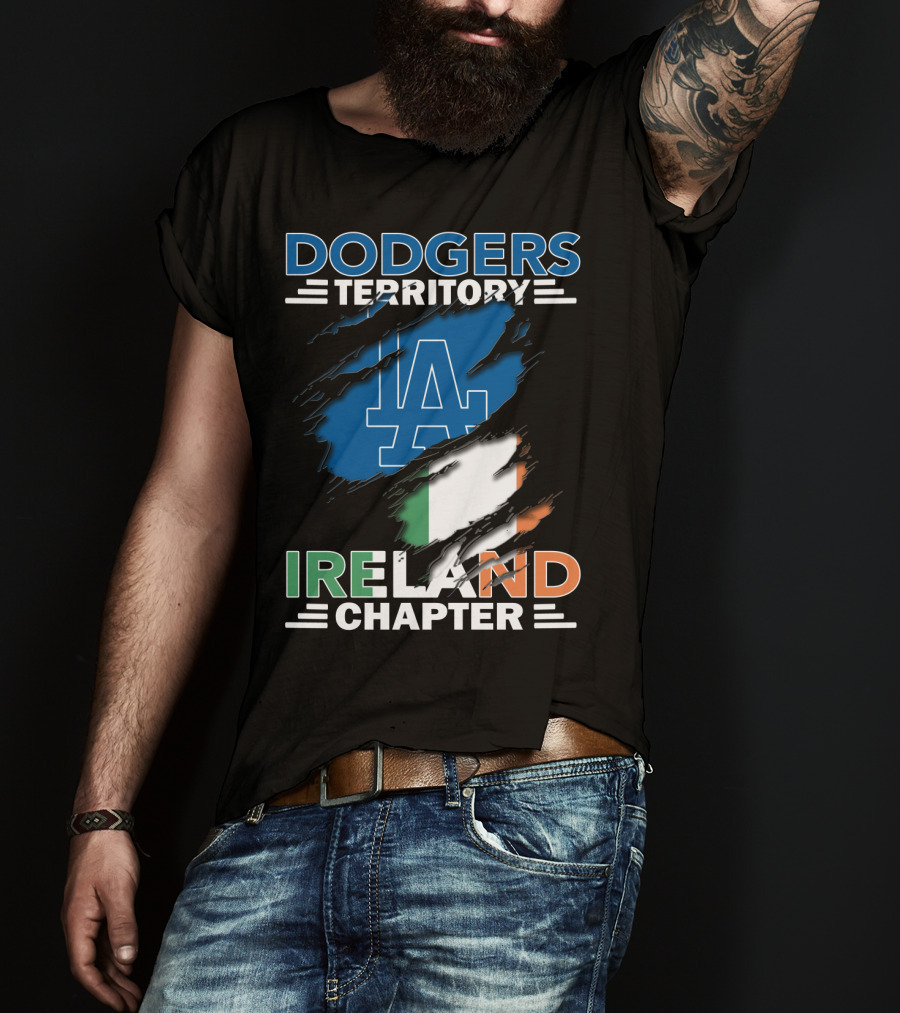 Dodgers Territory LA Logo Ireland Chapter Irish Flag T-Shirt