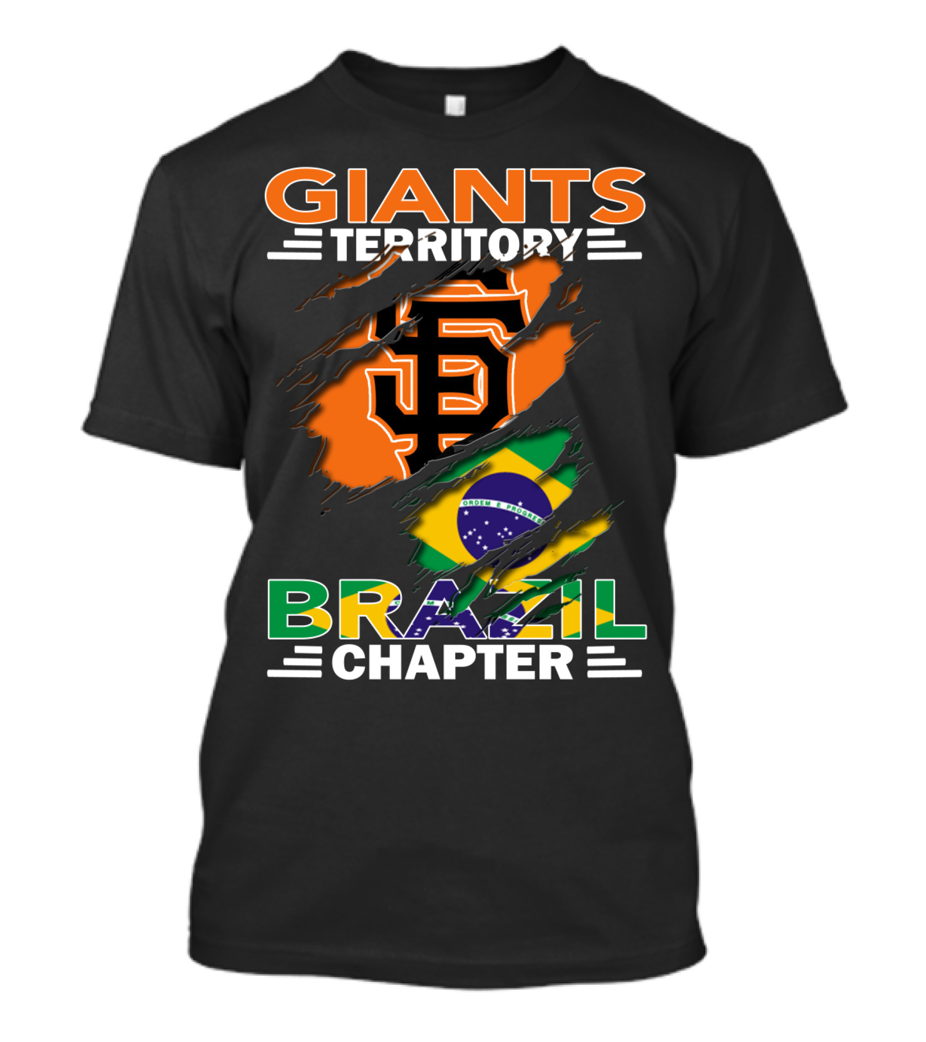 Giants Territory Brazil Chapter San Francisco Giants Logo Brazilian Flag T-Shirt