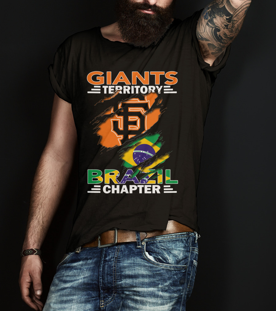 Giants Territory Brazil Chapter San Francisco Giants Logo Brazilian Flag T-Shirt