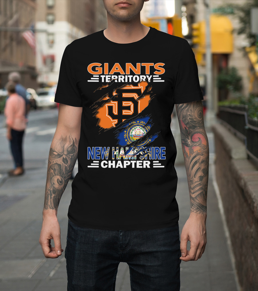 Giants Territory New Hampshire Chapter Sf Logo And State Flag T-Shirt