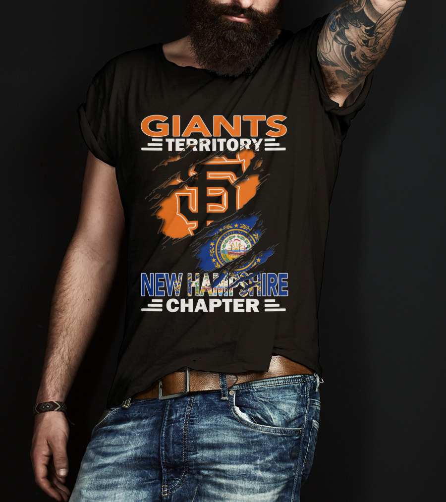 Giants Territory New Hampshire Chapter Sf Logo And State Flag T-Shirt