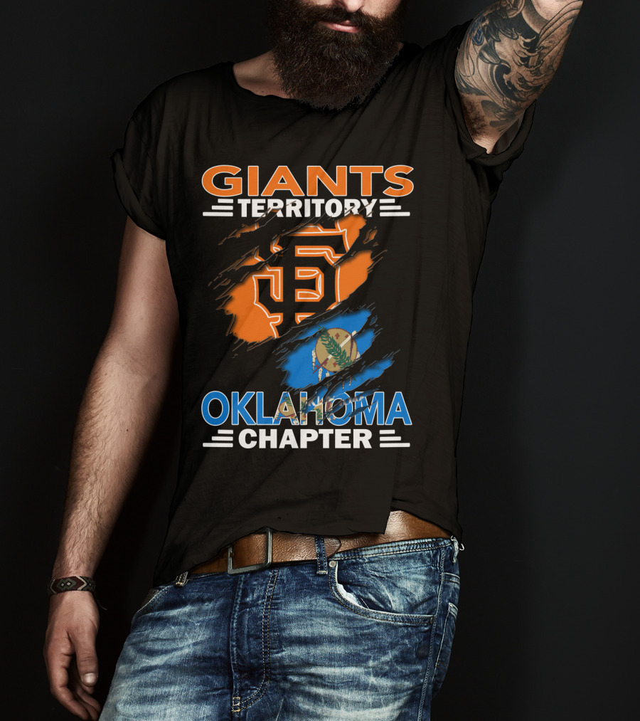 Giants Territory Oklahoma Chapter San Francisco Giants Logo And Oklahoma State Flag T-Shirt