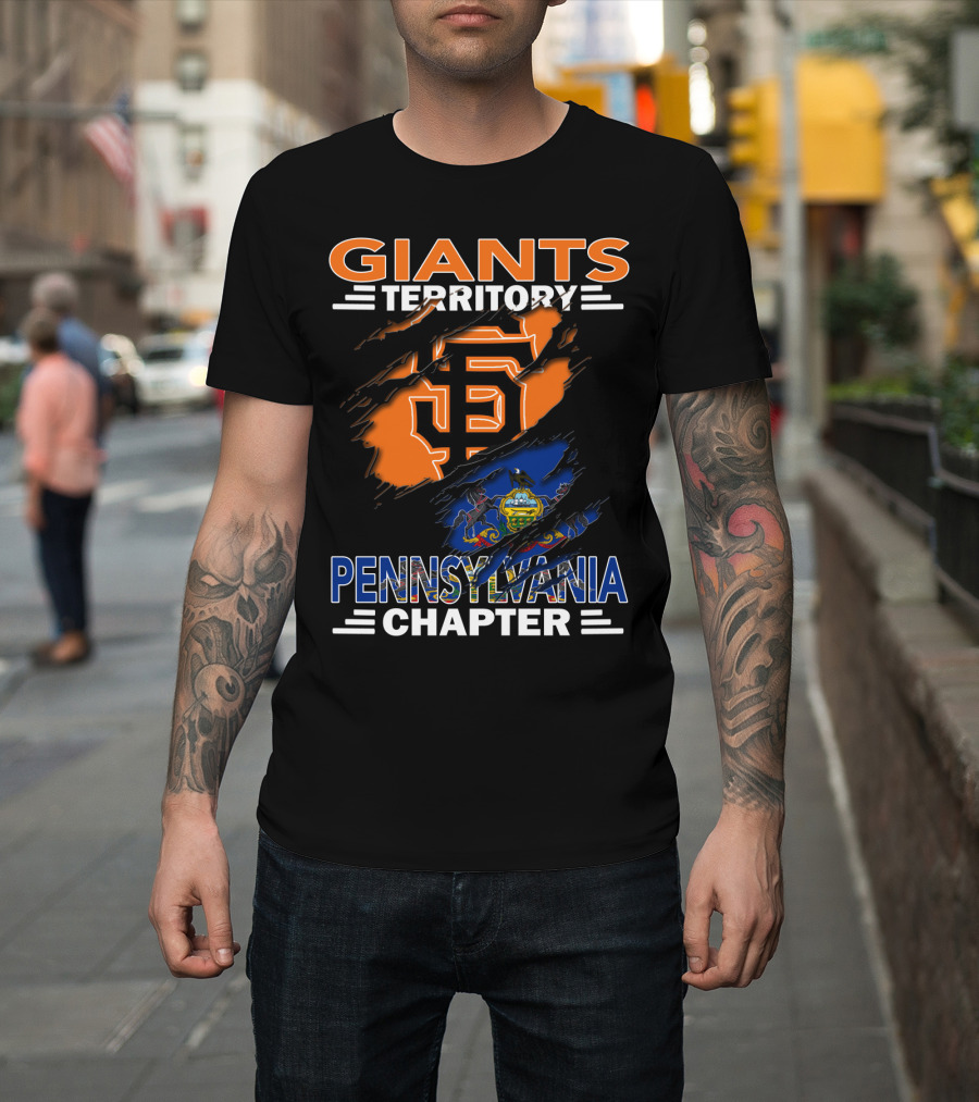 Giants Territory Pennsylvania Chapter San Francisco Giants Logo And Pennsylvania State Symbol T-Shirt