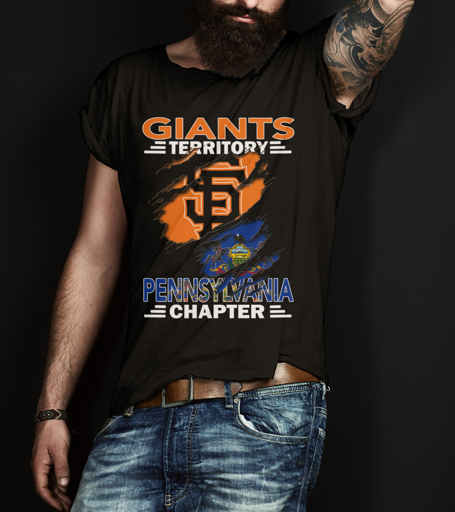 Giants Territory Pennsylvania Chapter San Francisco Giants Logo And Pennsylvania State Symbol T-Shirt