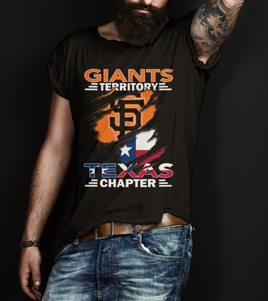 Giants Territory Sf Logo With Texas Flag Texas Chapter T-Shirt