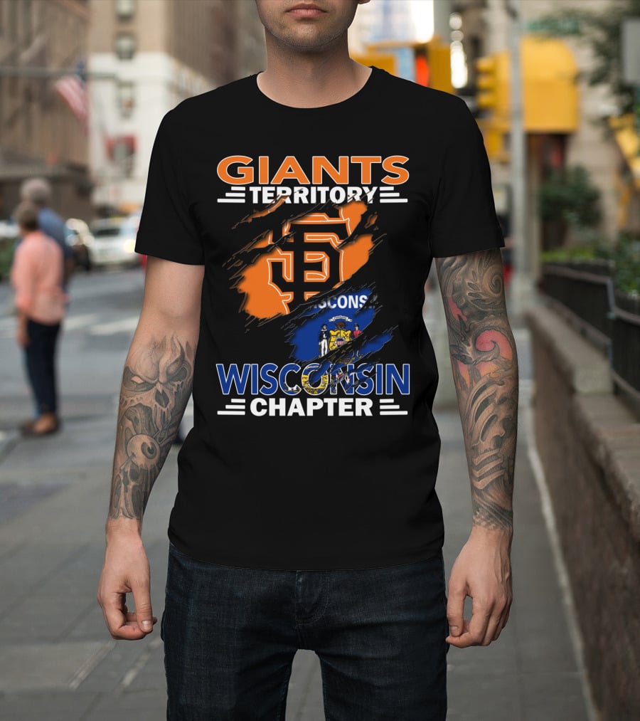 Giants Territory Wisconsin Chapter San Francisco Logo Giants Flag T-Shirt