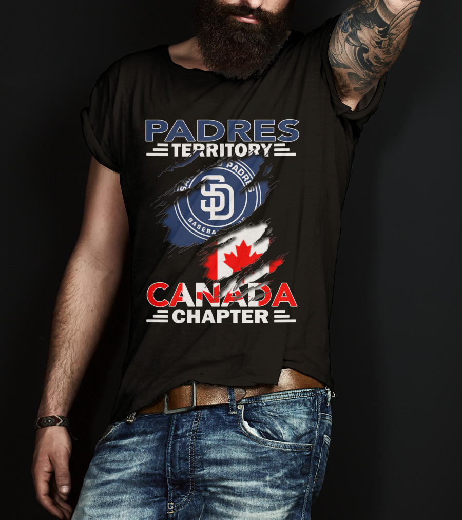 Padres Territory Canada Chapter San Diego Baseball Canadian Flag T-Shirt