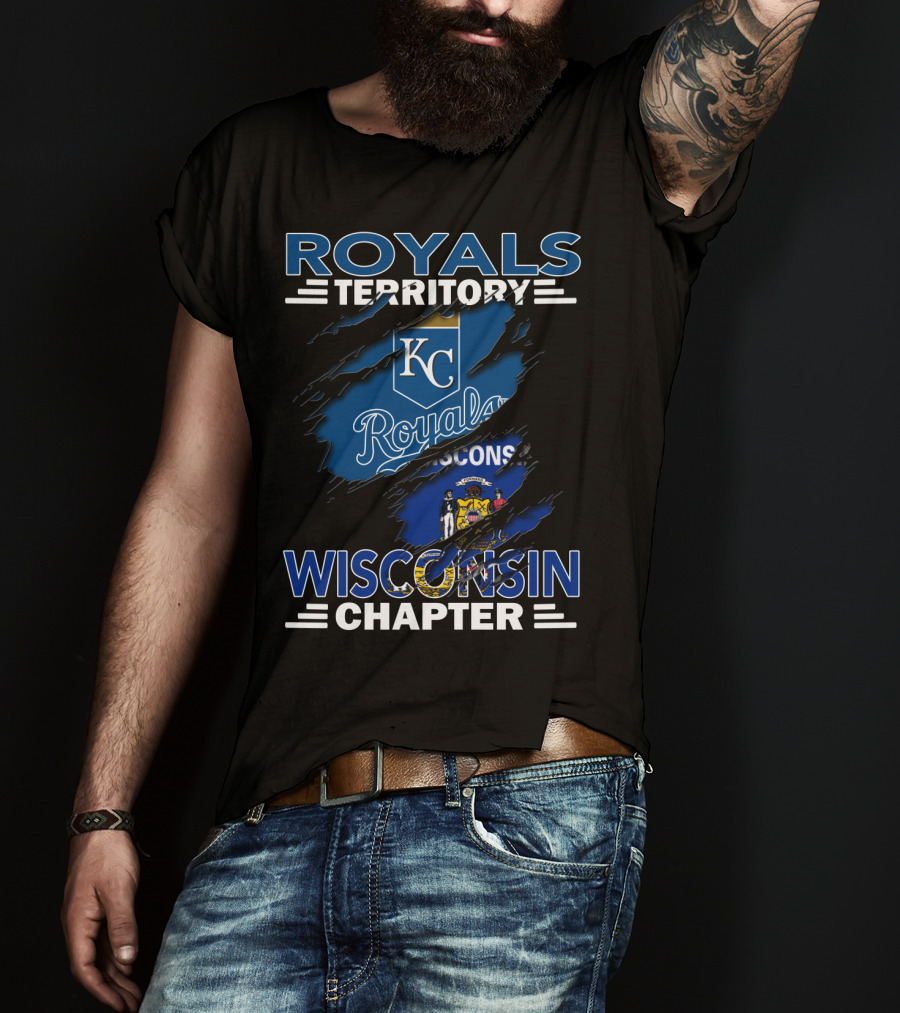 Royals Territory KC Wisconsin Chapter Logo With State Flag Elements T-Shirt