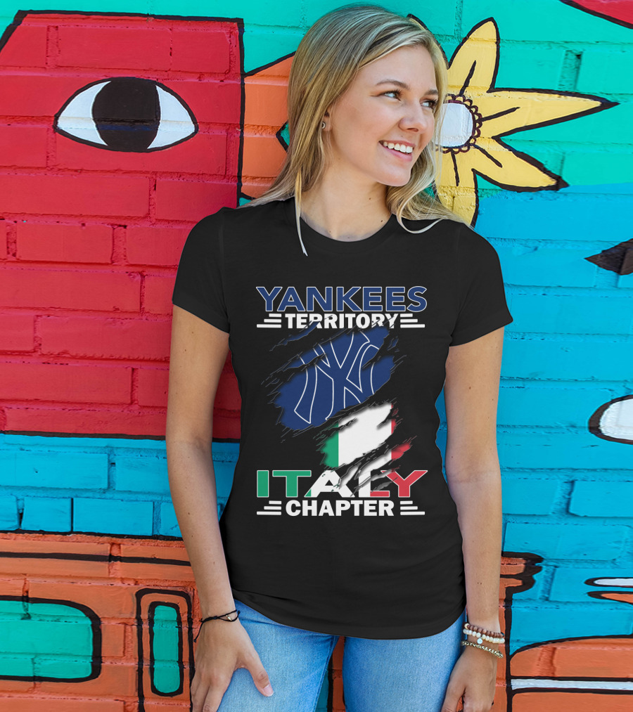 Yankees Territory Italy Chapter NY Logo Italian Flag T-Shirt