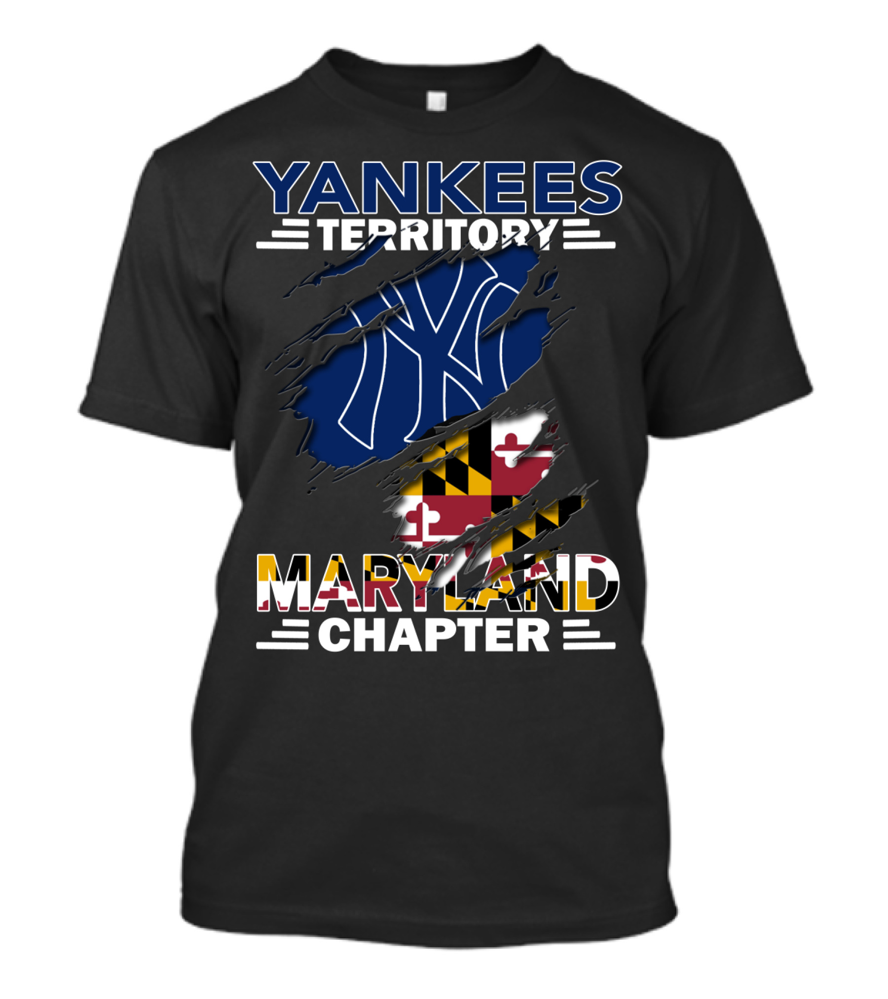 Yankees Territory Maryland Chapter Yankees Logo Maryland Flag T-Shirt