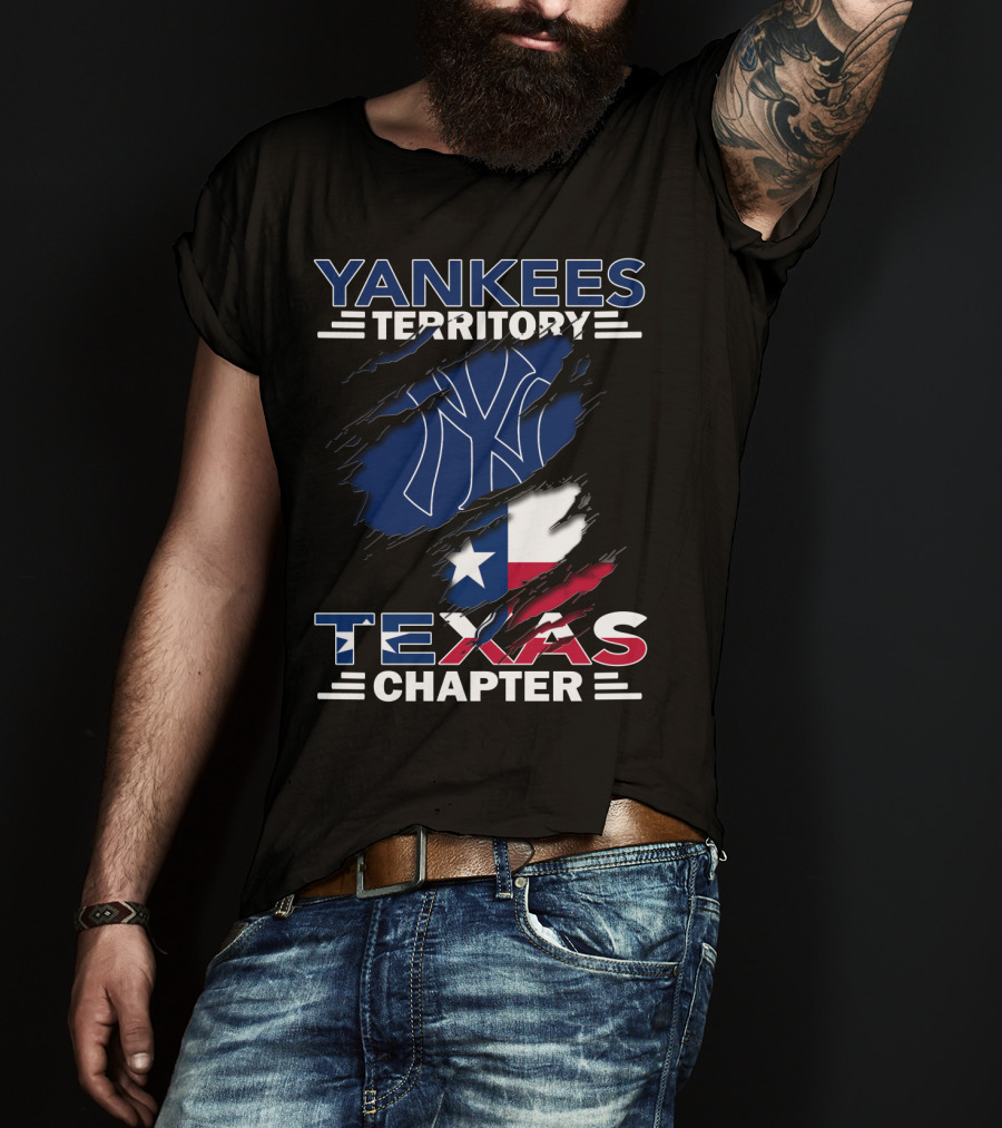 Yankees Territory Texas Chapter Yankees Logo Texas Flag T-Shirt