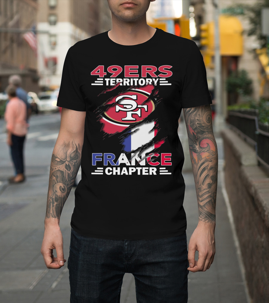 49ers Territory France Chapter SF Logo French Flag T-Shirt