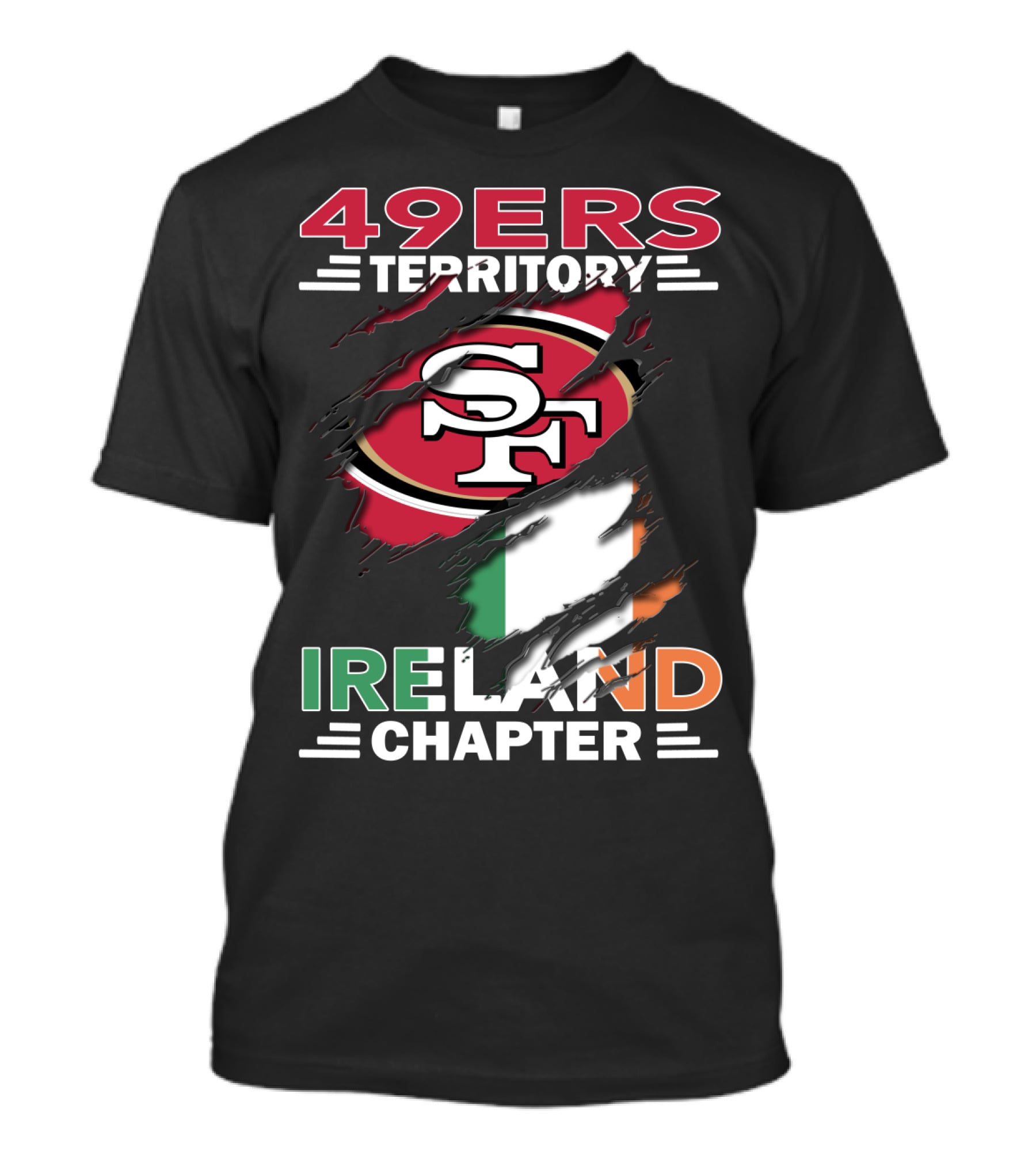 49ers Territory Ireland Chapter SF Logo Irish Flag T-Shirt