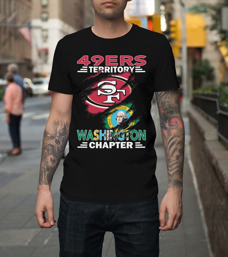 49ers Territory Washington Chapter SF Logo And Washington State Seal T-Shirt
