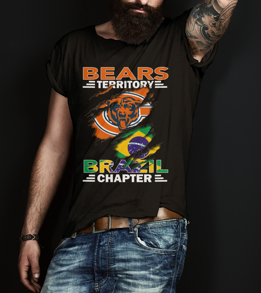 Bears Territory Brazil Chapter Chicago Bears Fan Club Brazil Flag T-Shirt
