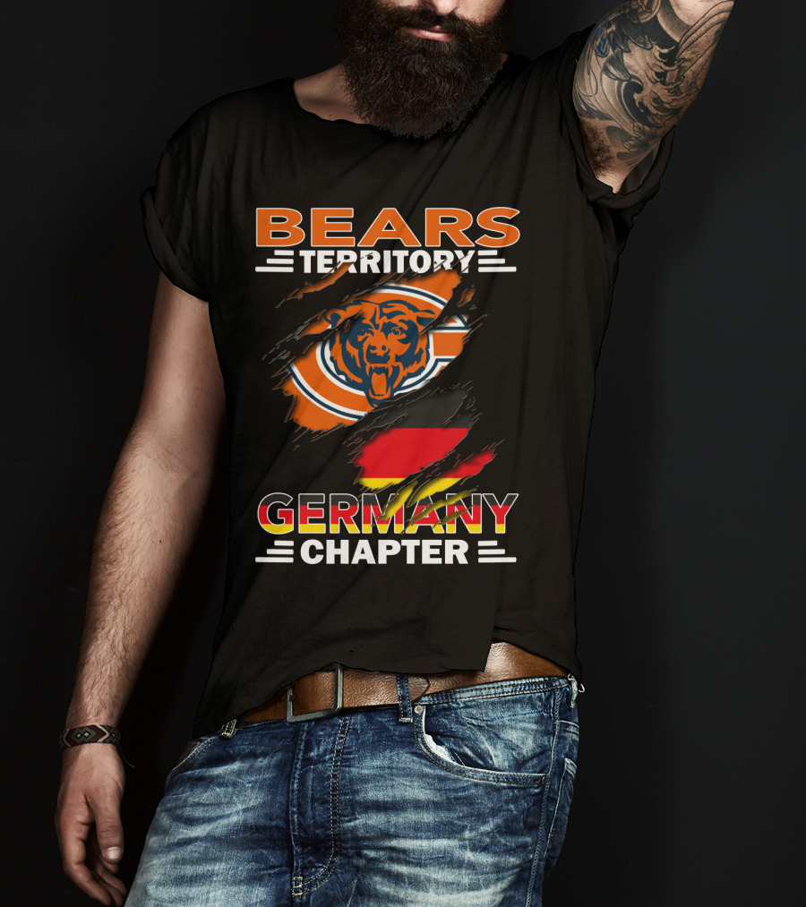 Bears Territory Germany Chapter Chicago Bears Logo German Flag T-Shirt
