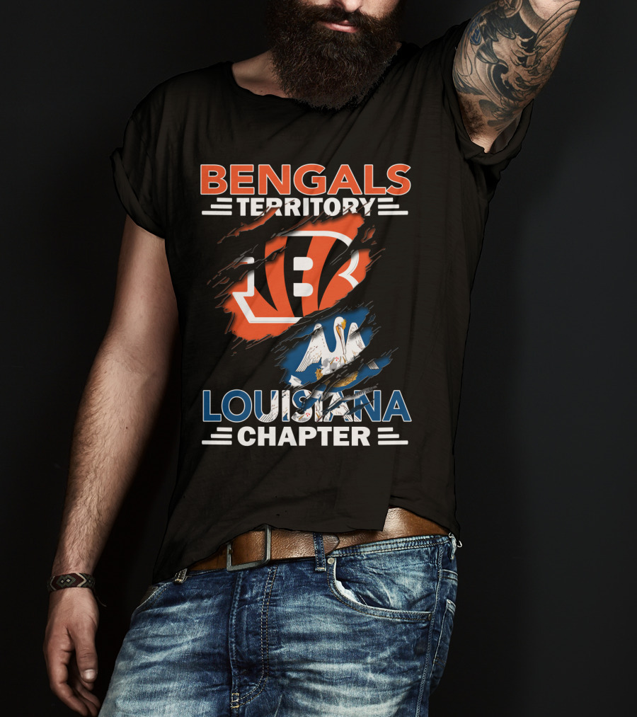 Bengals Territory Louisiana Chapter Torn Logo Pelican T-Shirt