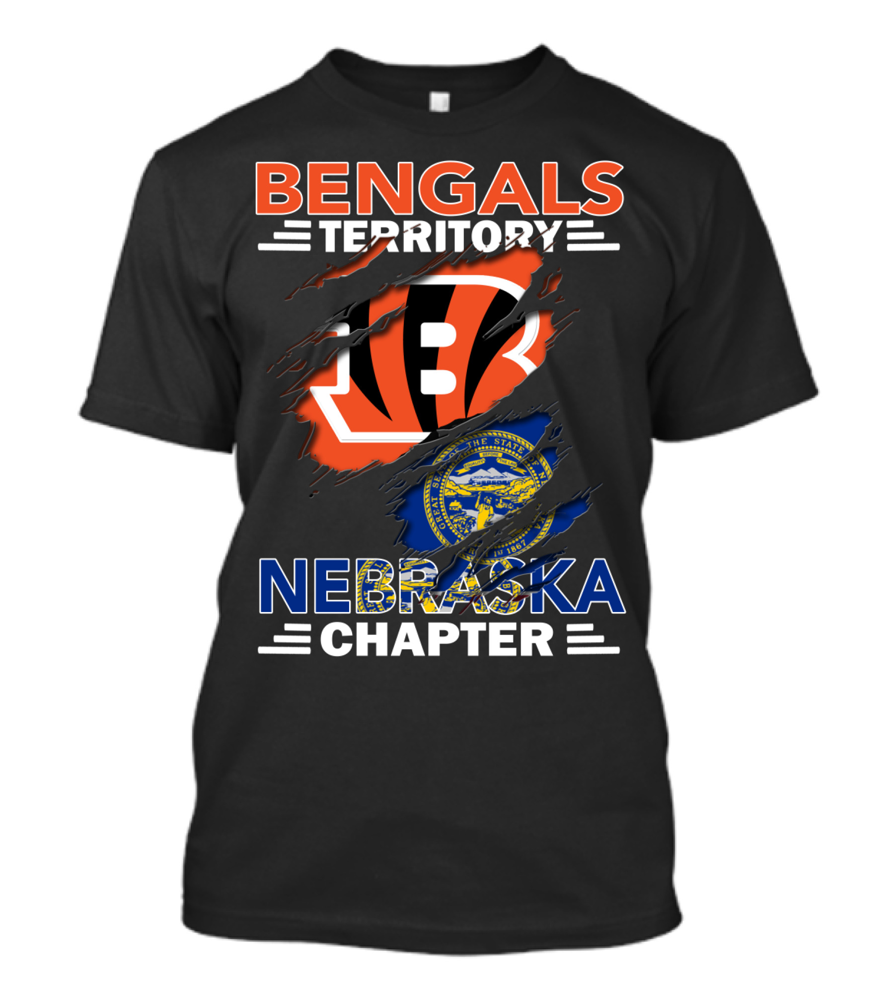 Bengals Territory Nebraska Chapter State Seal Logo Integration T-Shirt