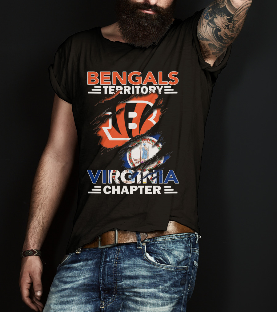 Bengals Territory Virginia Chapter Logo With State Emblem T-Shirt