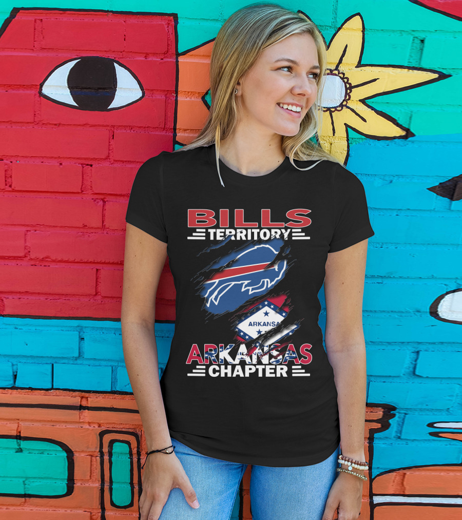 Bills Territory Arkansas Chapter Buffalo Logo And State Flag T-Shirt